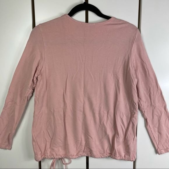 KNITIS Mauve Drawstring Waist Graphic Knit Top Size L/XL - Picture 3 of 6